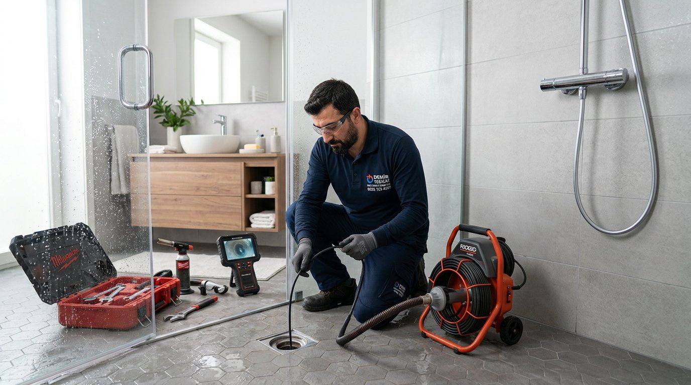 Banyo Gideri Açma için tesisat ve gider uygulaması