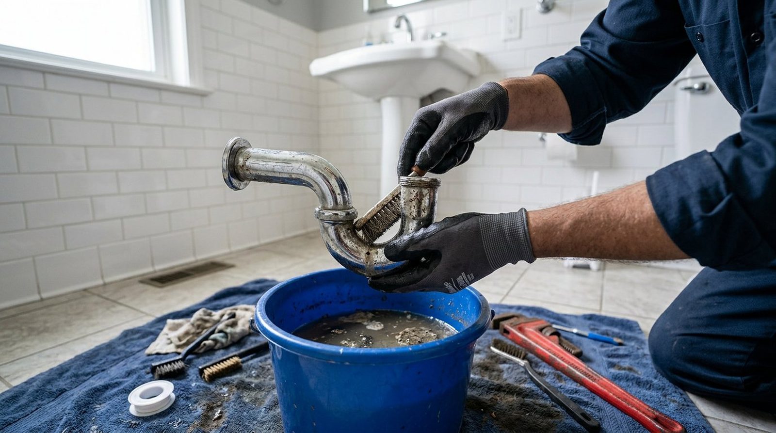 Lavabo gider borusu temizligi