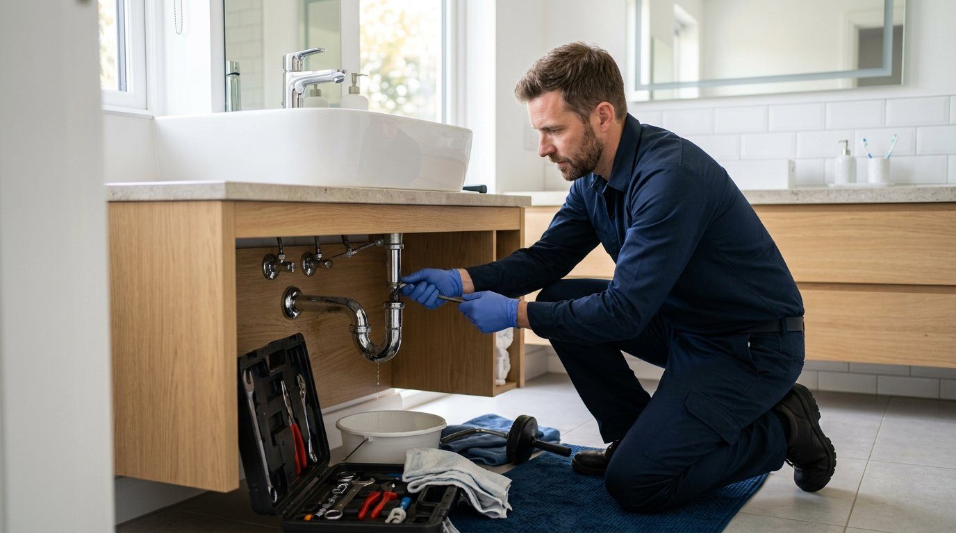 Lavabo gideri ve tesisat bağlantılarının incelenmesi