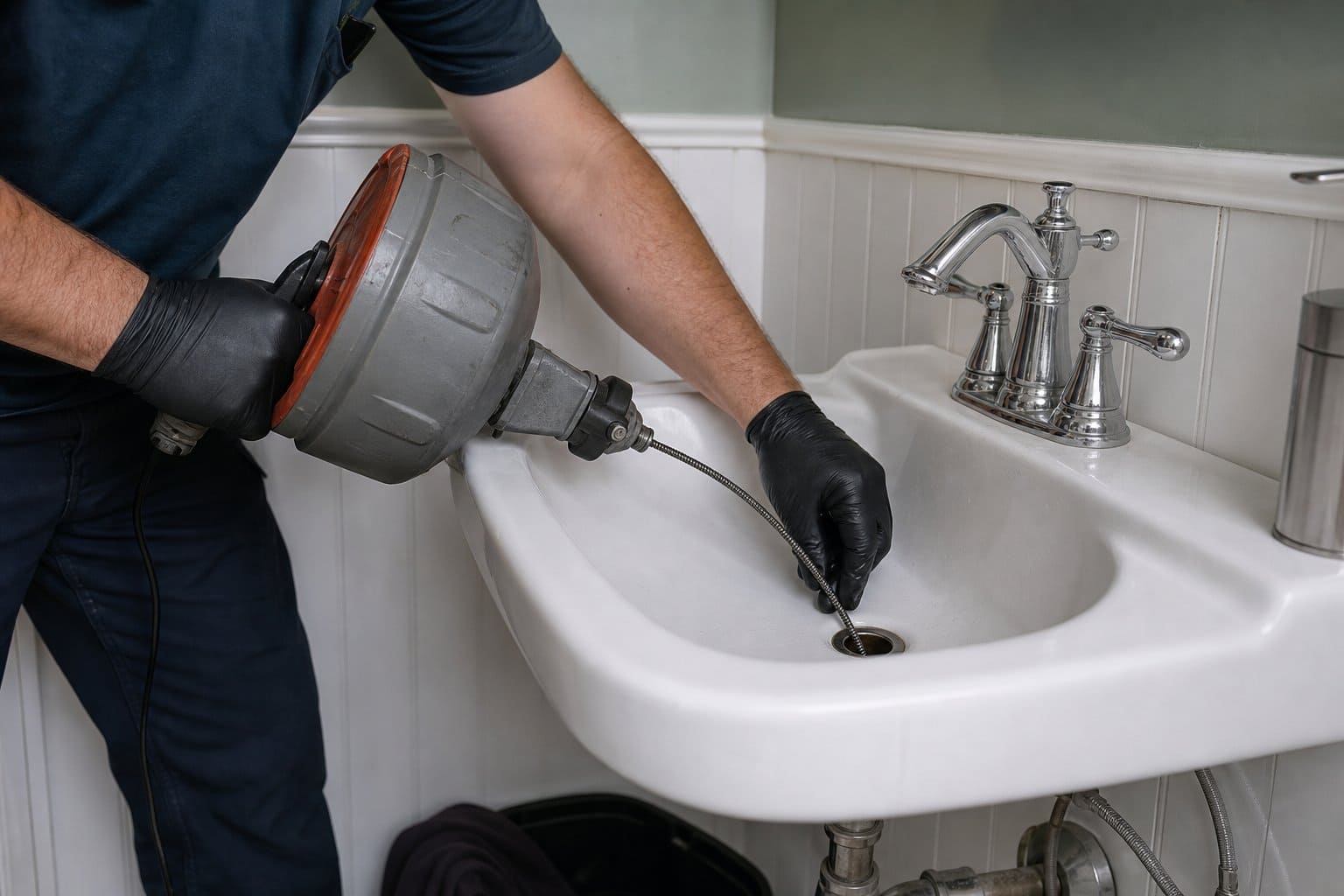 Lavabo gideri ve tesisat bağlantılarının incelenmesi